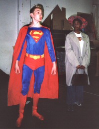 "Superman" preparing for his dinner theatre appearance (G.D. Productions 2003)